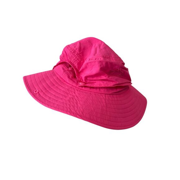 Kuvera Hot Pink Sun Protection Hat Outdoor Adventure Wide Brim Mesh Lined Summer - Picture 1 of 9